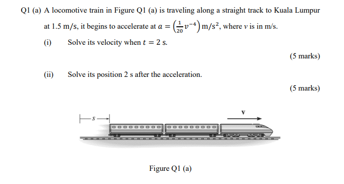 Solved Q1 (a) ﻿A locomotive train in Figure Q1 (a) ﻿is | Chegg.com
