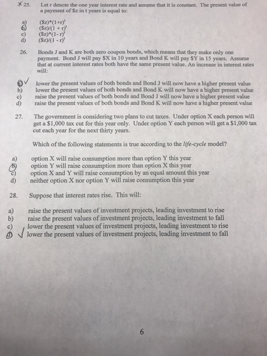 Solved 25. Let r denote the one year interest rate and | Chegg.com