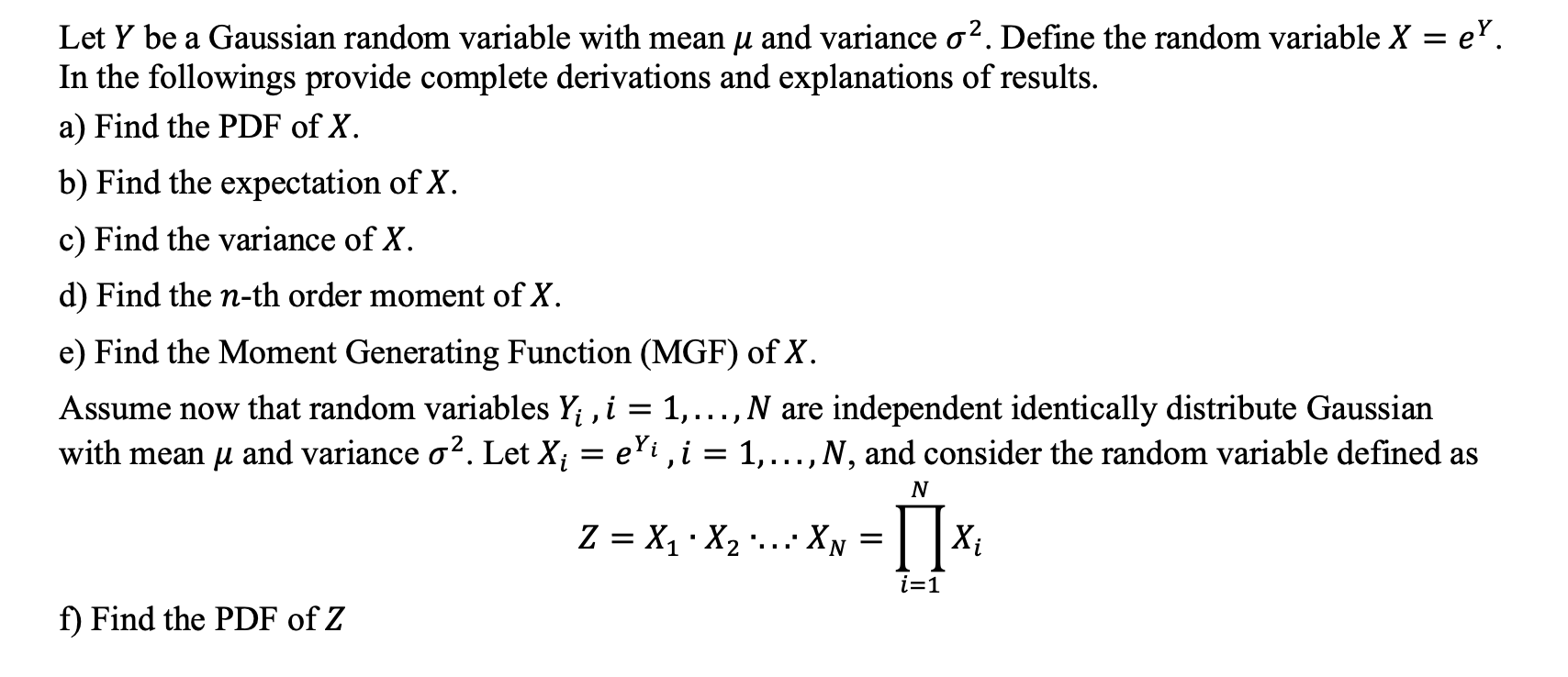 Solved Let Y be a Gaussian random variable with mean u and | Chegg.com