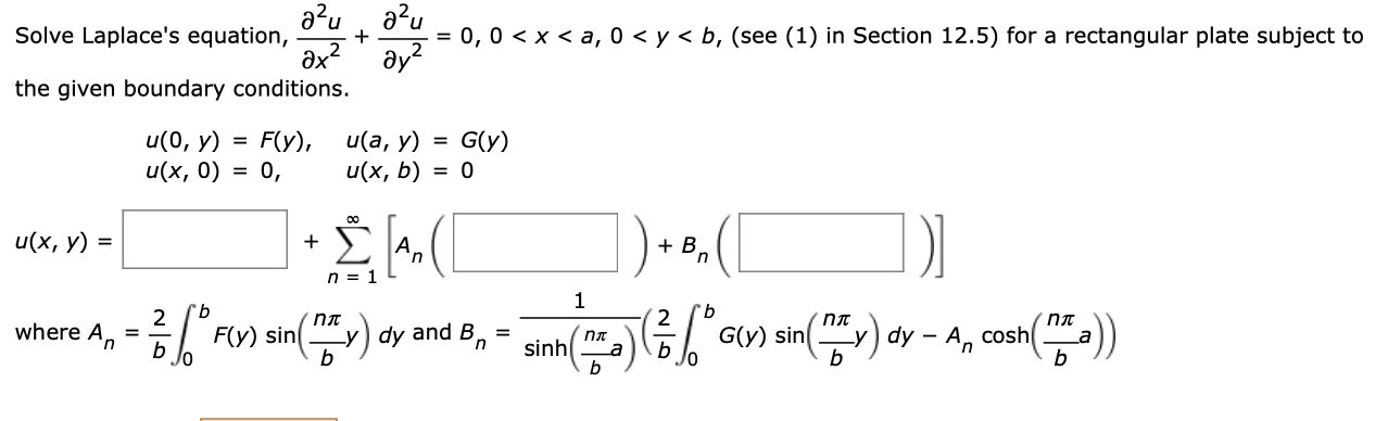 Solved Solve Laplace's Equation, ∂x2∂2u+∂y2∂2u=0,0 | Chegg.com