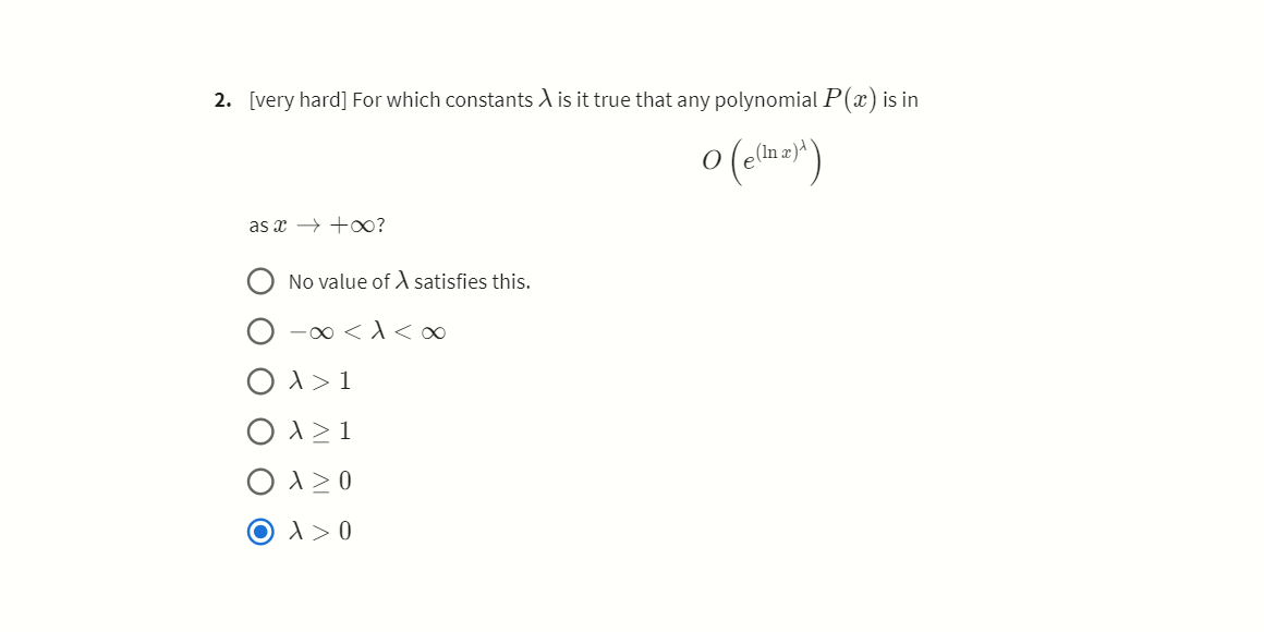 Solved [very hard] ﻿For which constants λ ﻿is it true that | Chegg.com
