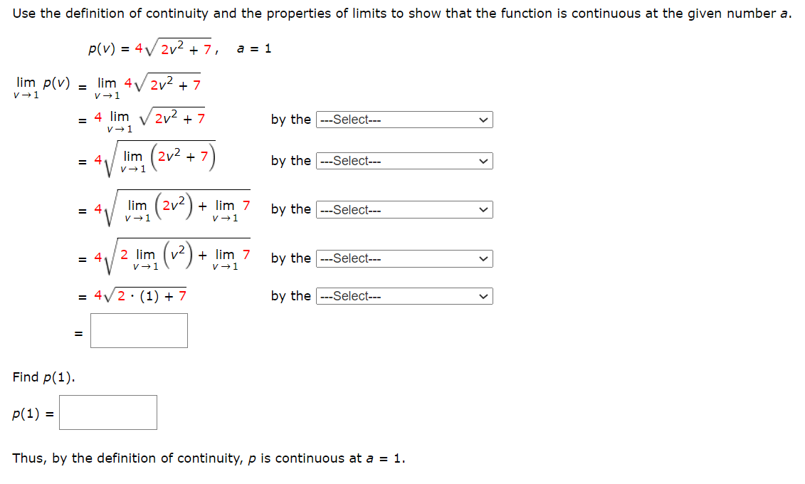 Solved Use the definition of continuity and the properties | Chegg.com