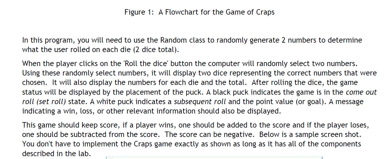 Solved Figure 1: A Flowchart for the Game of Craps In this | Chegg.com