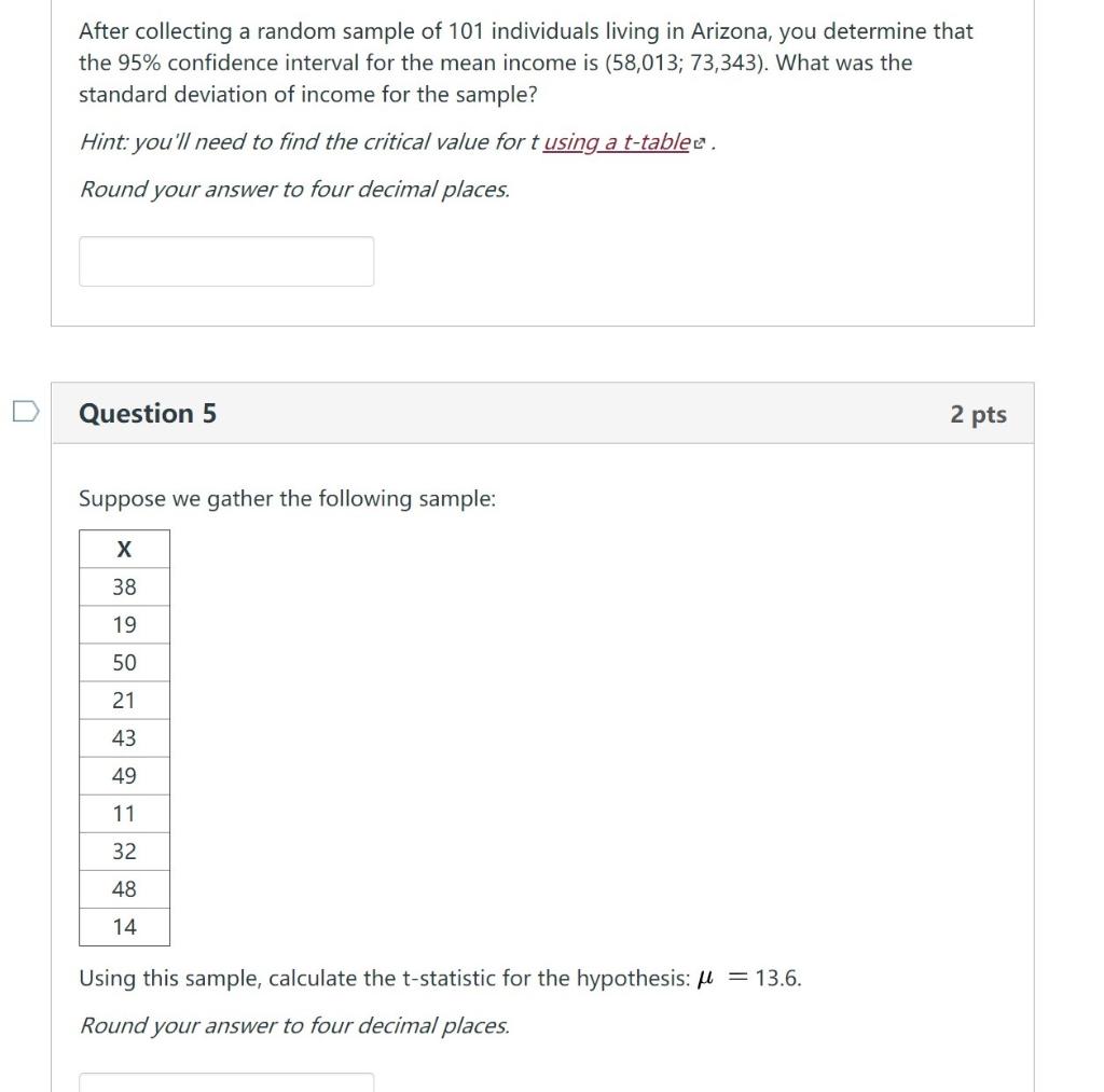 Solved Use The Following Information To Calculate The | Chegg.com