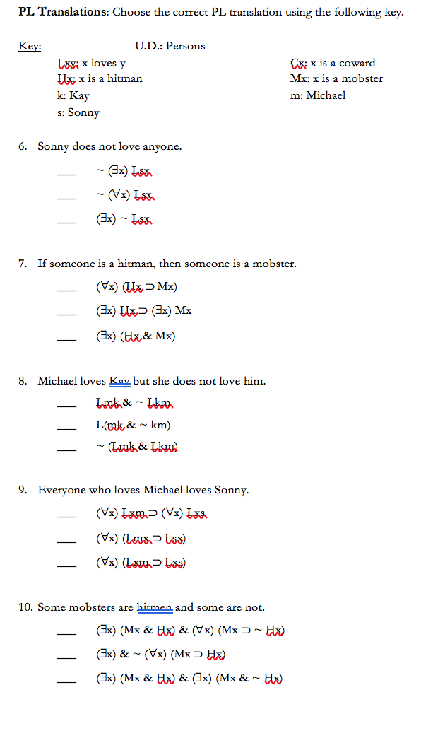 Solved Pl Translations Choose The Correct Pl Translation Chegg Com