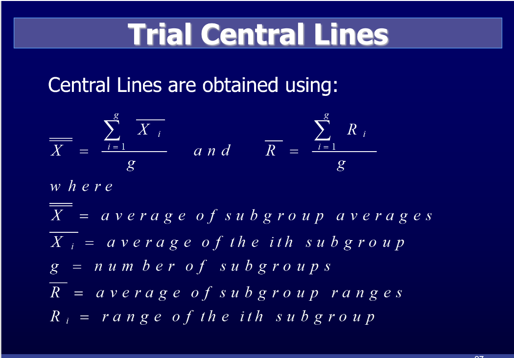 Obtain, trial control limits and central line for the | Chegg.com