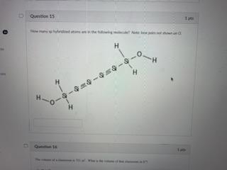 Solved How many sp hybridized atoms are in the following | Chegg.com