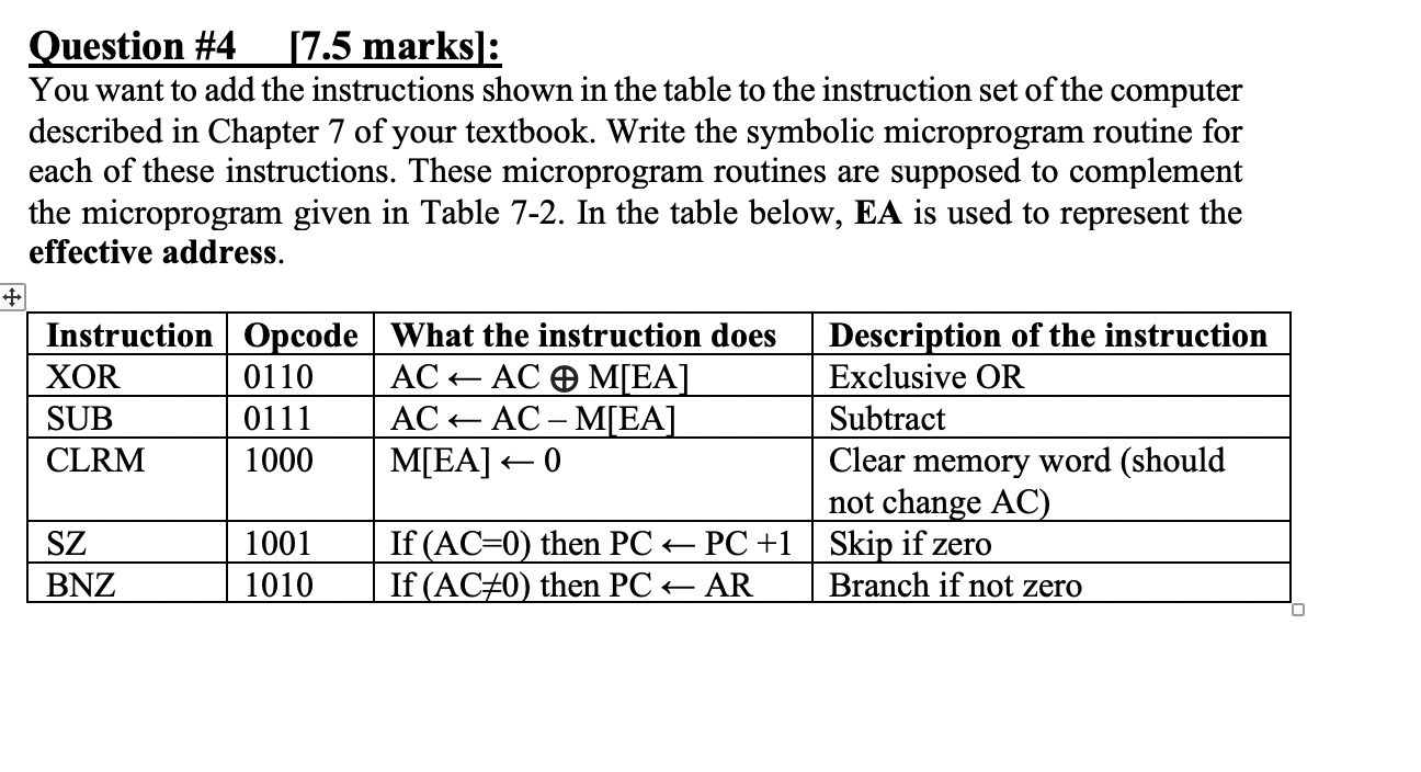 Question #4 [7.5 marks: You want to add the | Chegg.com