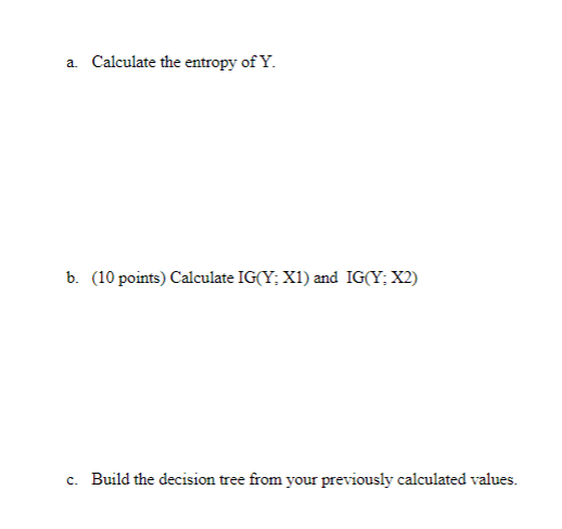 Solved Decision Trees 1) (10 points) Suppose you are given | Chegg.com