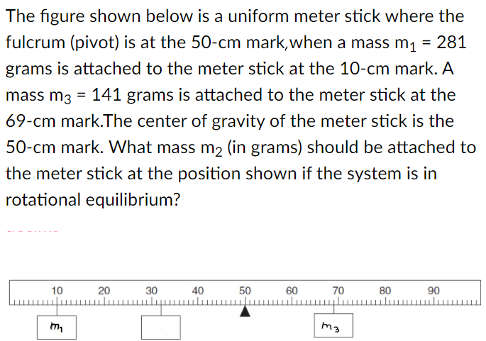 Solved The figure shown below is a uniform meter stick where | Chegg.com