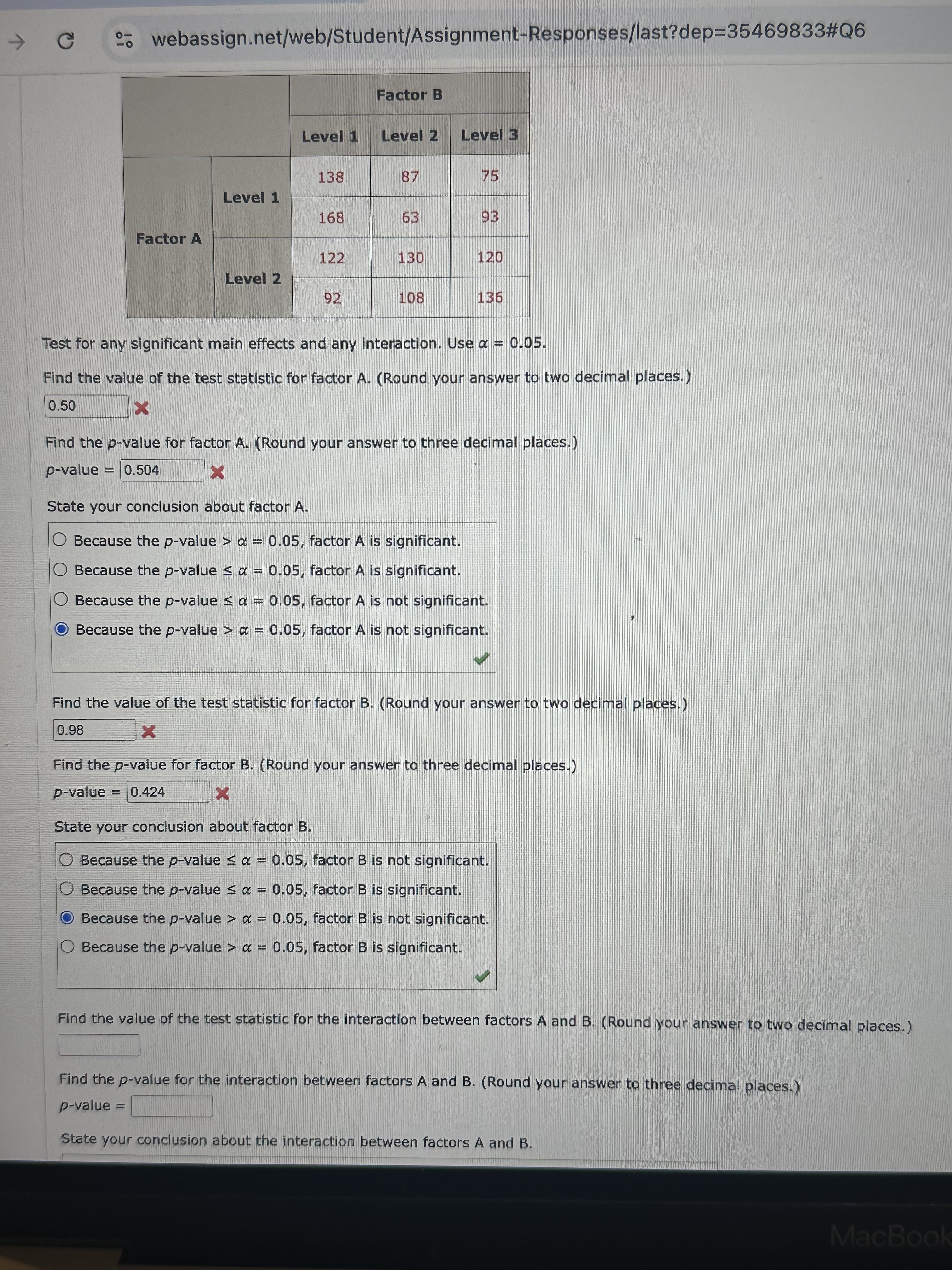 Solved find the test statistic and p value for A find the | Chegg.com