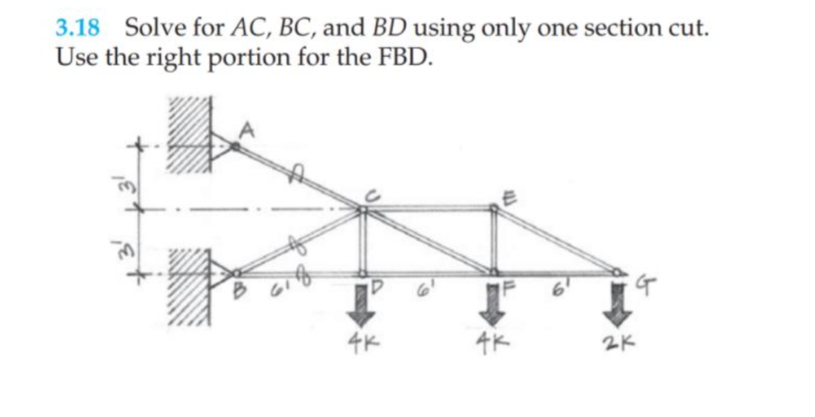 Solved 3.18 Solve for AC, BC, and BD using only one section | Chegg.com