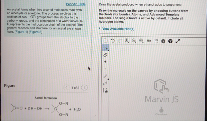 Solved Periodic Table Draw the acetal produced when ethanol | Chegg.com