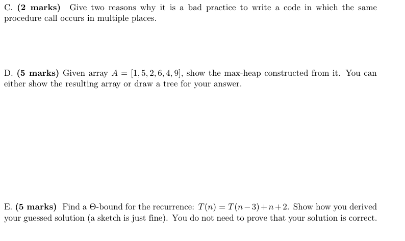 Solved B. (8 ﻿marks) ﻿Suppose We Have Two Recursive | Chegg.com