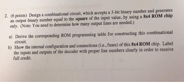 Solved 2. (6 Points) Design A Combinational Circuit, Which | Chegg.com