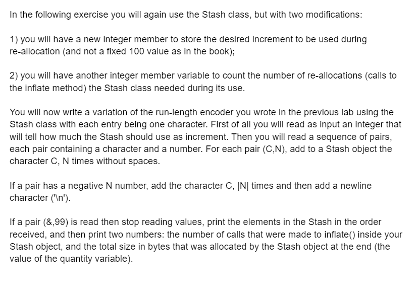 Solved #ifndef STASH_H #define STASH_H #include | Chegg.com