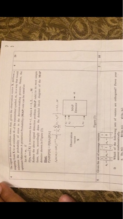 Solved The signal detection problem states that, given the | Chegg.com