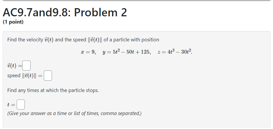 Solved Find The Velocity V(t) And The Speed ∥v(t)∥ Of A | Chegg.com