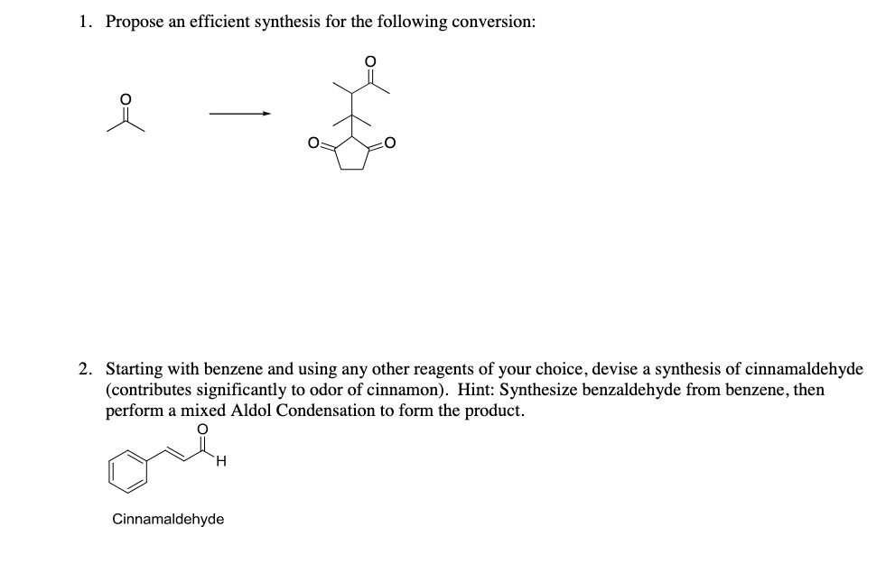 Solved 1. Propose an efficient synthesis for the following | Chegg.com