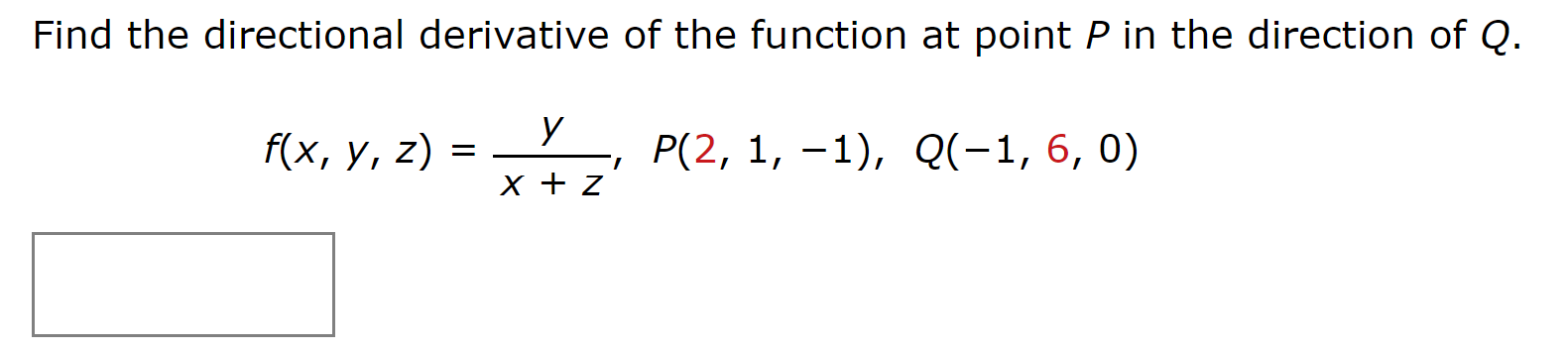 Solved Find The Directional Derivative Of The Function At