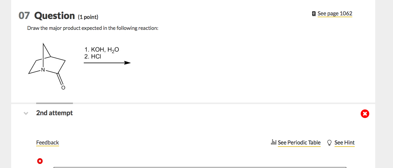Solved 07 Question (1 point) @ See page 1062 Draw the major | Chegg.com