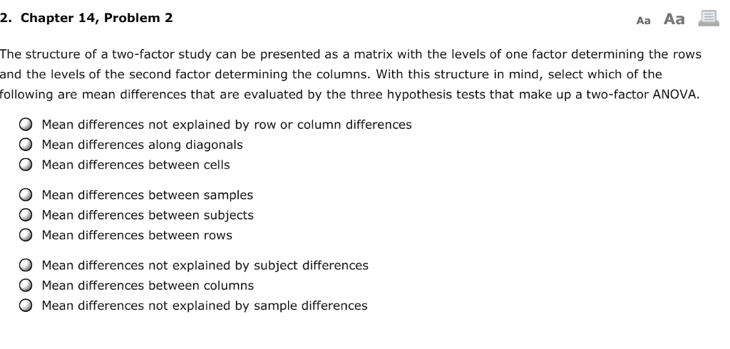 Solved 2. Chapter 14, Problem 2 Aa Aa The structure of a | Chegg.com
