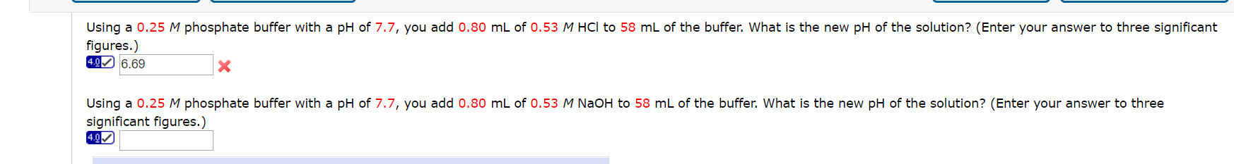 Solved Using a 0.25 M phosphate buffer with a pH of 7.7, you | Chegg.com