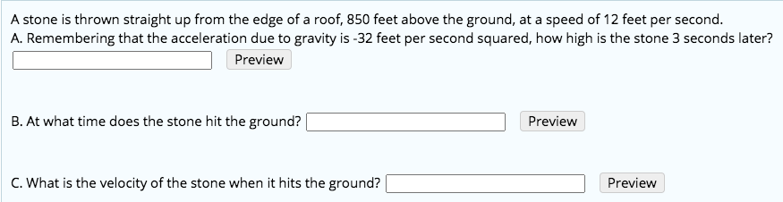Solved A stone is thrown straight up from the edge of a | Chegg.com