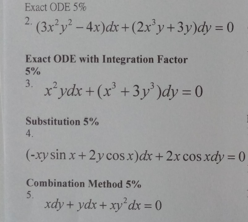 Solved Exact Ode 5 2 3x Y2 4x Dx 2x Y 3y Dy 0 11 Chegg Com