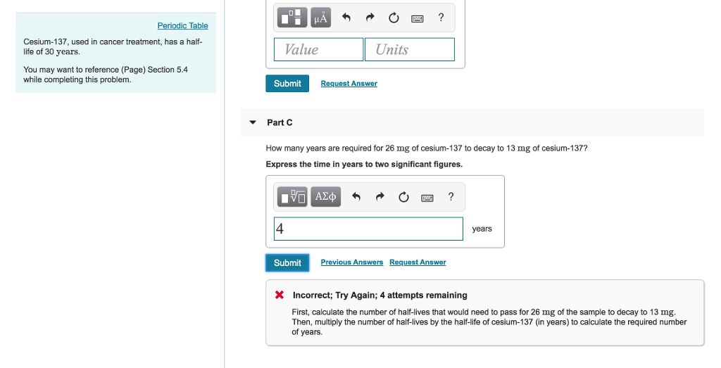 Solved Periodic Table Part A Cesium137, used in cancer