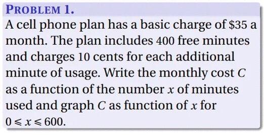 Solved PROBLEM 1. A cell phone plan has a basic charge of | Chegg.com