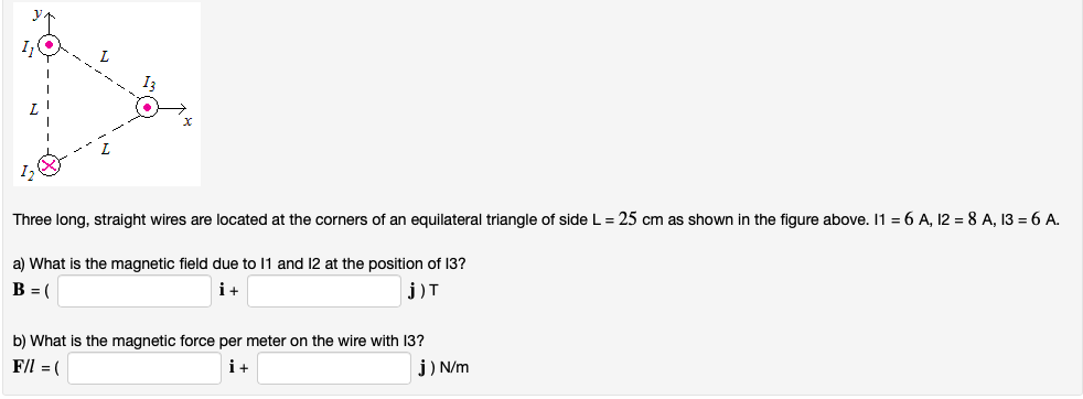 Solved 16 Three Long, Straight Wires Are Located At The | Chegg.com