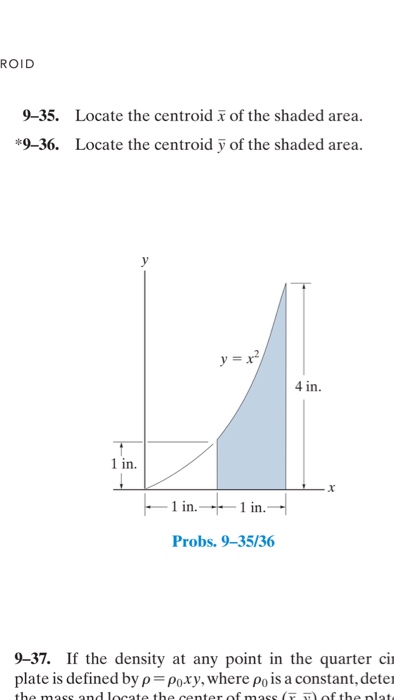 Solved Locate The Centroid X Bar Of The Shaded Area Locate