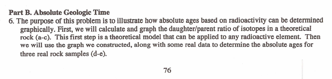 Solved Part B. Absolute Geologic Time 6. The purpose of this | Chegg.com