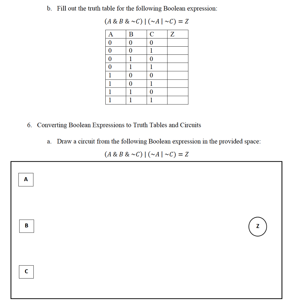 Solved b. Fill out the truth table for the following Boolean | Chegg.com