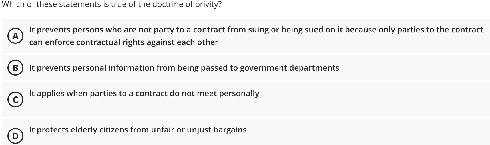 Solved Which of these statements is true of the doctrine of | Chegg.com