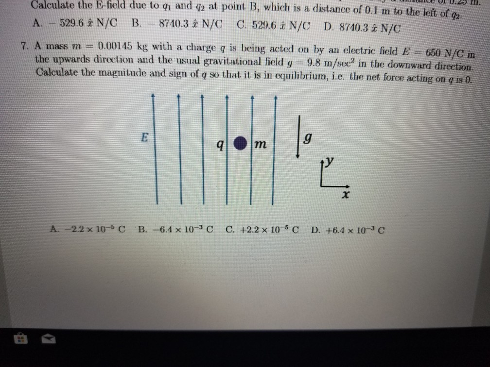 Solved Le Ulu 23 M Calculate The E Field Due To Qi And Q Chegg Com