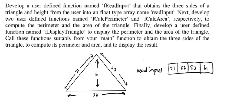 Solved Develop a user defined function named 'fReadInput' | Chegg.com