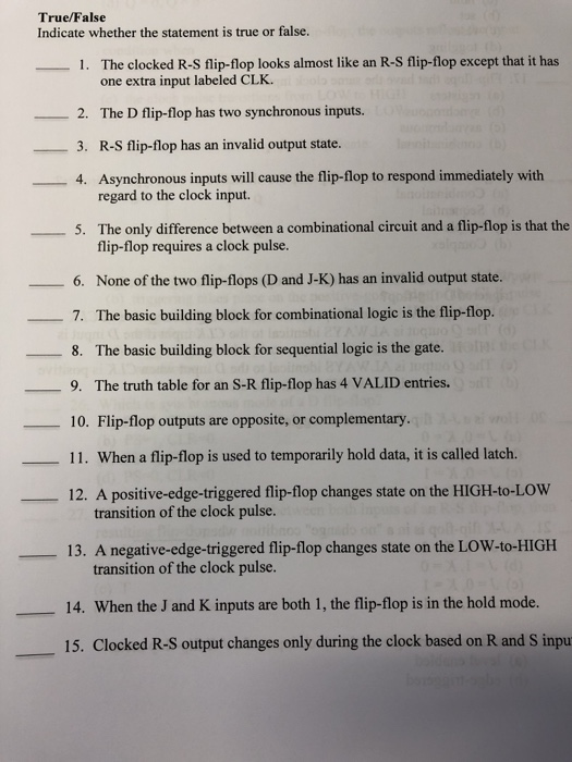 Solved True/False Indicate whether the statement is true or
