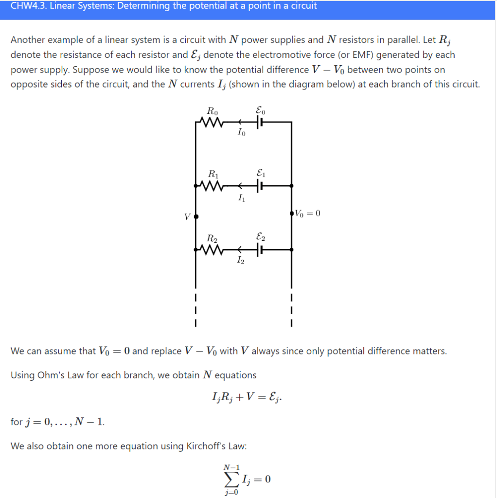 Solved Another Example Of A Linear System Is A Circuit With 9672