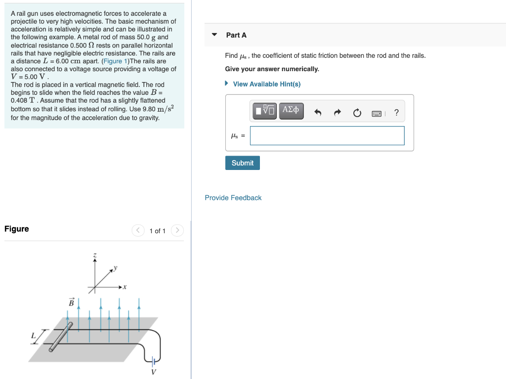 Solved A rail gun uses forces to accelerate