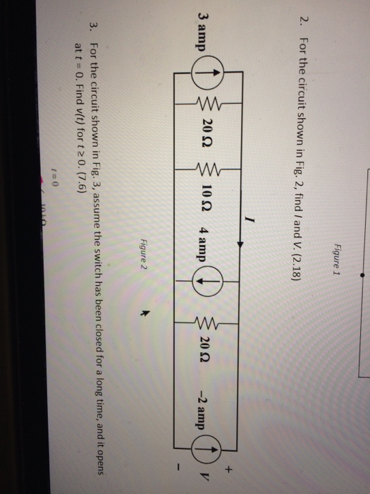 Solved For the circuit shown in Fig. 2, find I and V. (2.18) | Chegg.com