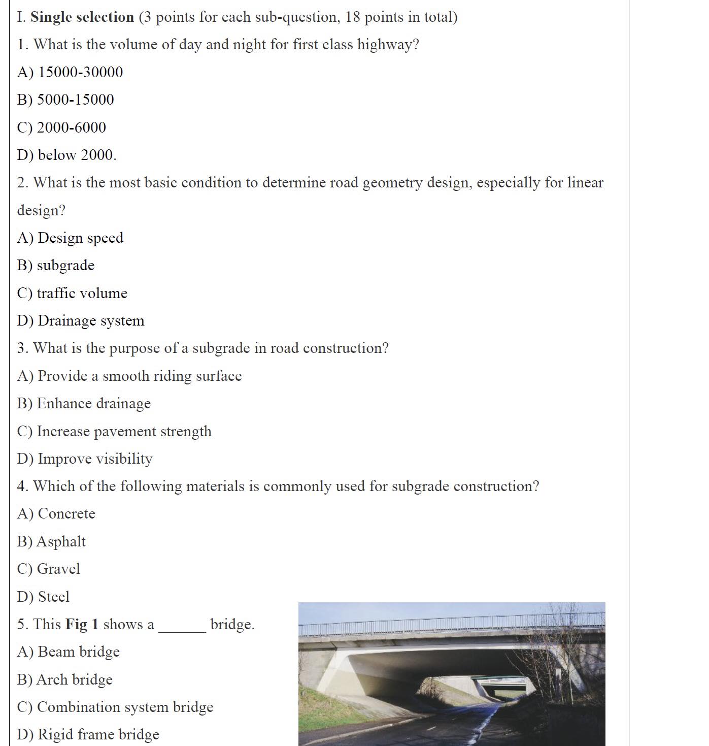 Solved I. Single selection (3 points for each sub-question, | Chegg.com