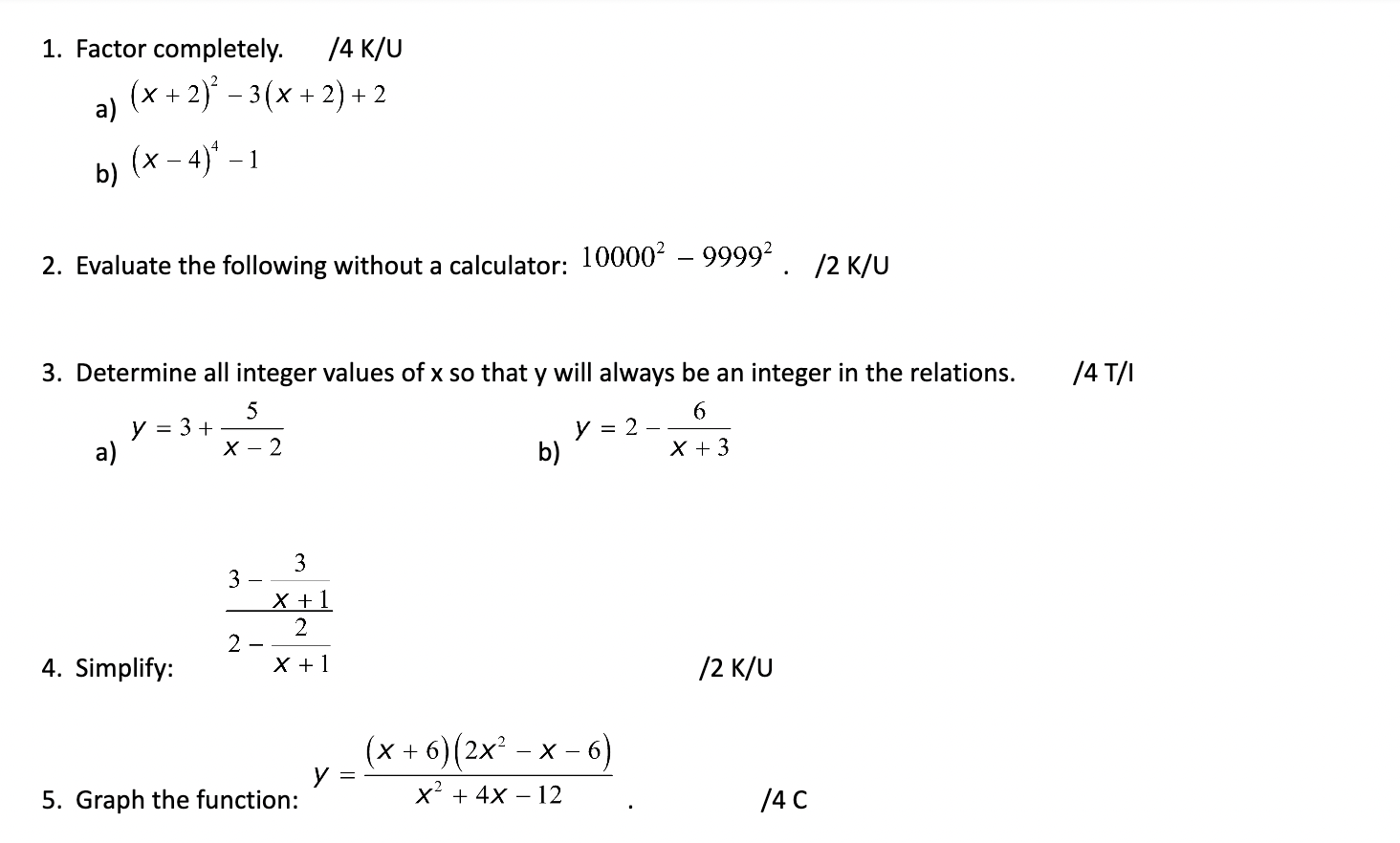 Factor on sale completely calc