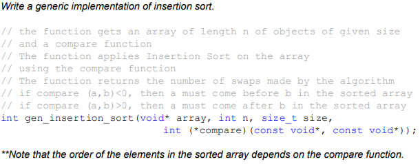 Solved Write a generic implementation of insertion sort. 11 | Chegg.com