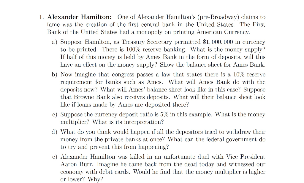 alexander hamilton first bank