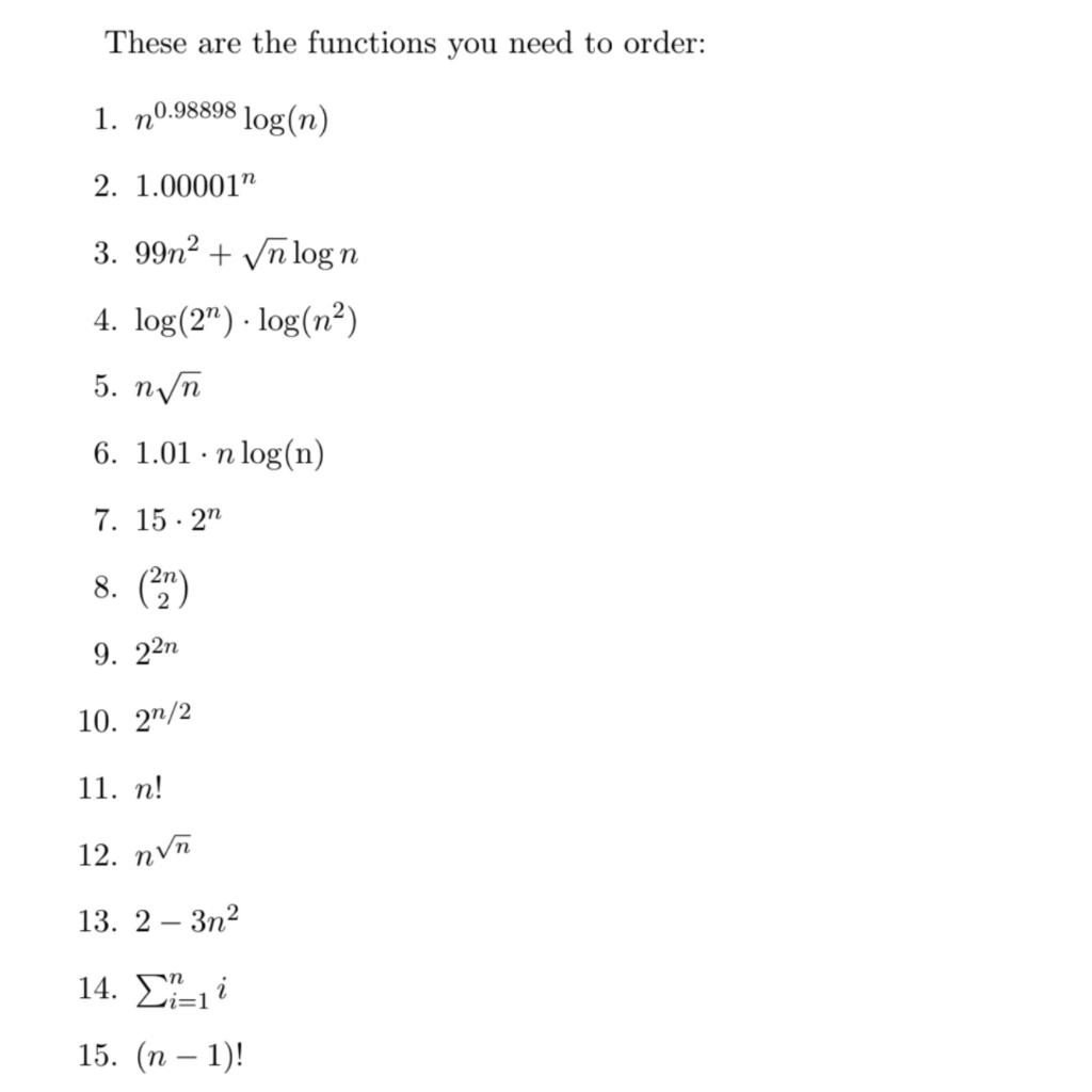 Solved Write the functions given to you as well as their | Chegg.com