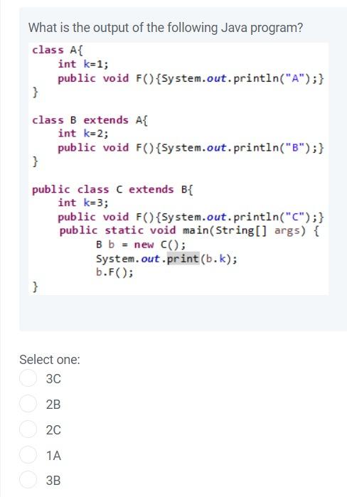 Solved What is the output of the following Java program? | Chegg.com