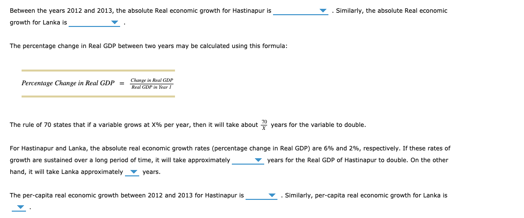 Solved 1. Economic growth basics The Real GDP and population | Chegg.com