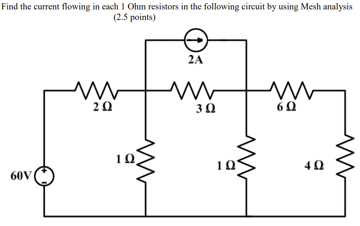 Solved Find the current flowing in each 1Ohm resistors in | Chegg.com